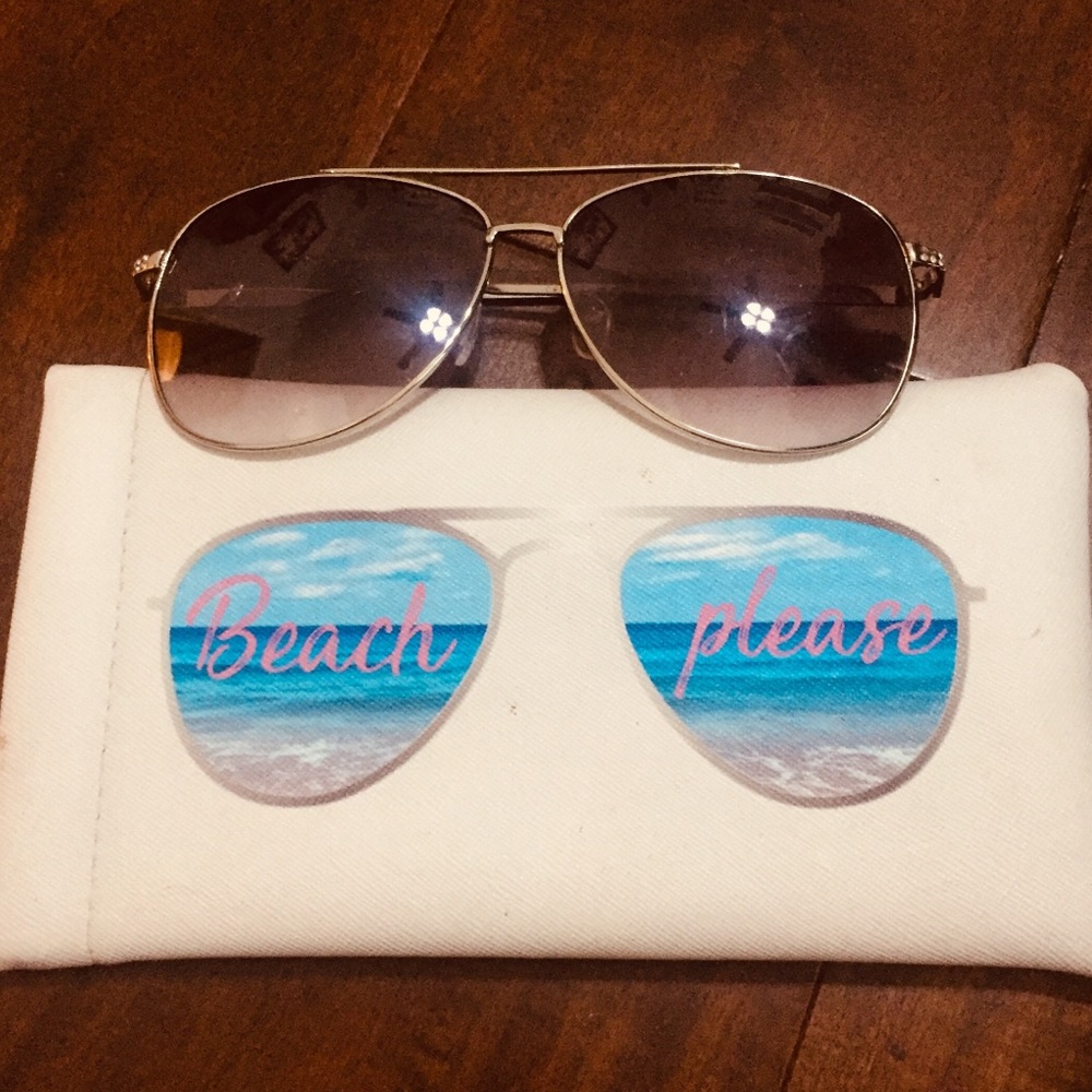 Sunglasses with Beach Please Case